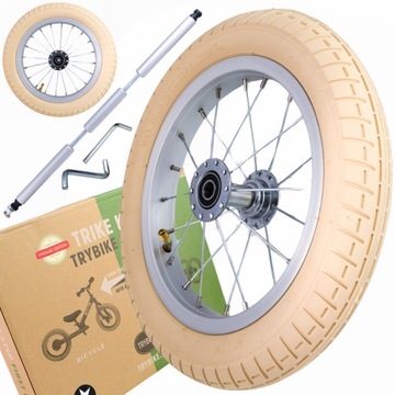 KOŁO DO ROWERU TRYBIKE z zestawem montażowym BIAŁE 12 cali