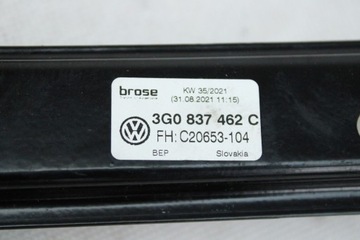 MECHANIZMUS OKNO PRAVÝ PŘEDNÍ VOLKSWAGEN PASSAT B8 KOMBI 3G0837462C