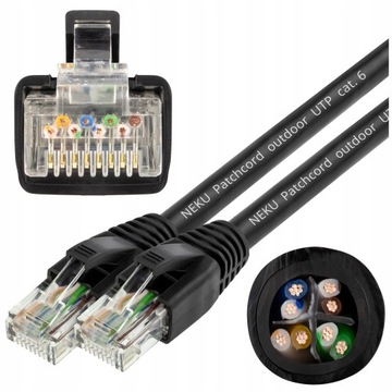 NEKU Patchcord zewnętrzny UTP kat.6 RJ45 UV CU 5m