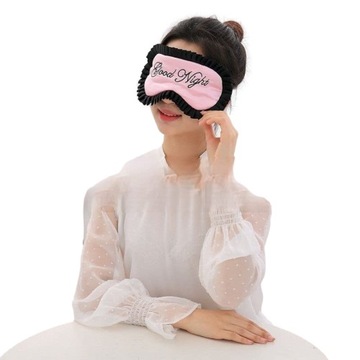 OPASKA MASKA NA OCZY DO SPANIA PIĘKNA RÓŻOWA