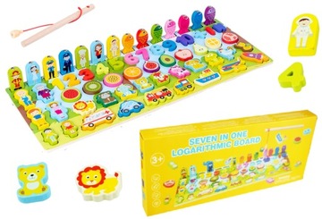 ДЕРЕВЯННАЯ ЛОГАРИФМИЧЕСКАЯ ДОСКА МОНТЕССОРИ 7в1
