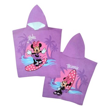 Ponczo MYSZKA MINNIE Ręcznik DZIECIĘCY z Kapturem PONCHO Okrycie kąpielowe