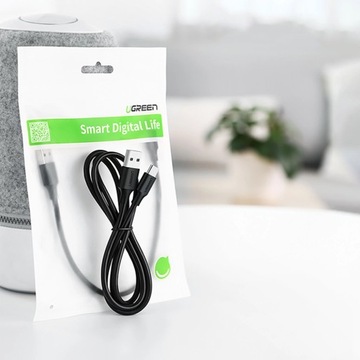 Кабель Ugreen USB - USB Type C Quick Charge 3.0 3A 0,25м черный (US28