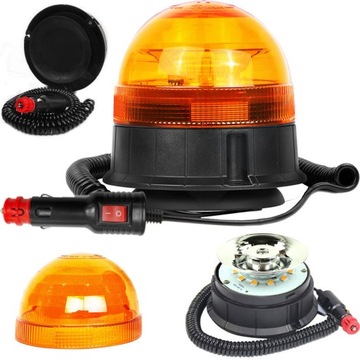 LAMPA OSTRZEGAWCZA POWER LED KOGUT DIODOWY 12V 24V NA MAGNES