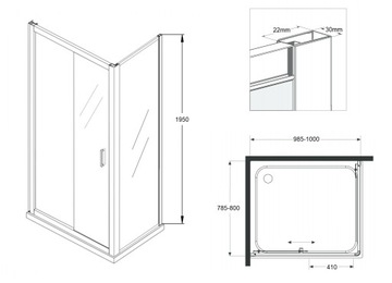 ДУШЕВАЯ КАБИНА 100x80 с покрытием + тонкий душевой поддон