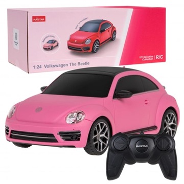SAMOCHÓD ZDALNIE STEROWANY Volkswagen Beetle AUTO RC RASTAR RÓŻOWE UV