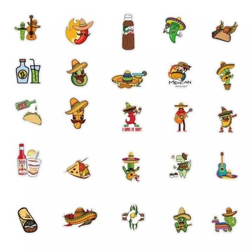 НАКЛЕЙКИ MEXICO MIX ДЛЯ ЧЕМОДАНА ДЛЯ НОУТБУКА 50 шт.