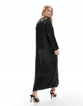 Asos Design vyc SATYNOWA OVERSIZE DŁUGI RĘKAW SUKIENKA MAXI XL NH8