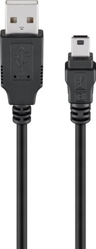 Kabel Hi-Speed A-wtyk mini USB B 5p czarny 1m