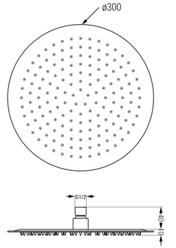 MEXEN SLIM КРУГЛЫЙ ДОЖДЕВОЙ ДУШ 30 см ХРОМ
