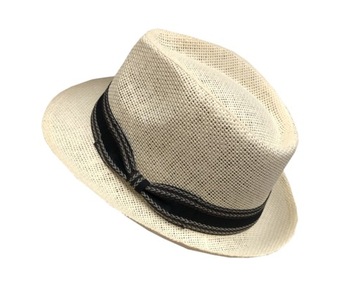 Letni kapelusz słoma krótkie rondo naturalny 59