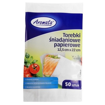 TOREBKI PAPIEROWE ŚNIADANIOWE 50SZT 12.5x22CM