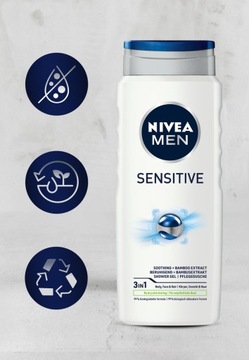 NIVEA MEN Żel pod prysznic Sensitive PRO 500ml x4