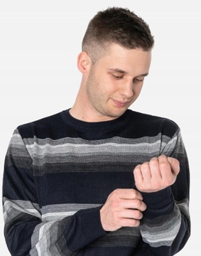 Klasyczny Sweter Męski Elegancki Cienki 2091-4 r L