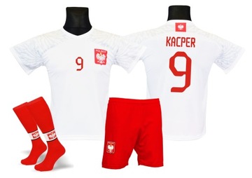 LEWANDOWSKI lub NADRUK strój + getry rozm. 122
