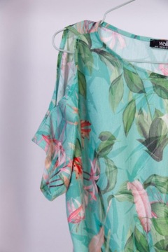 Wallis bluzka t-shirt print roślinny luźna 36/38 S/M