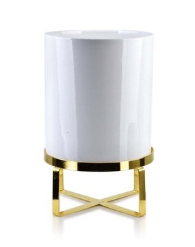 Doniczka ceramiczna Neva White&Gold na złotych