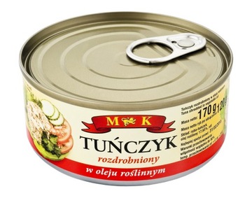 TUŃCZYK ROZDROBNIONY W OLEJU ROŚLINNYM 170G