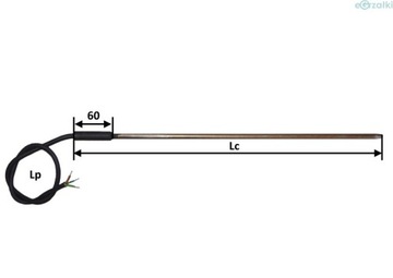 Grzałka jednostronna typ I, 200W 230V L = 480mm
