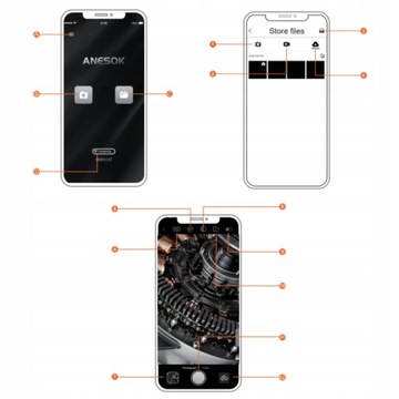 ЭНДОСКОПНАЯ КАМЕРА ДЛЯ ПРОВЕРКИ 2xКАМЕРА 5M 8+1 LED ТЕЛЕФОННОЕ ПРИЛОЖЕНИЕ WIFI FHD IP67