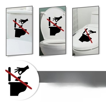 NAKLEJKA NA SEDESĘ TOALETOWĄ PRZYPOMNIENIE ZDEJMOWANA NAKLEJKA NA POKRYWĘ ZNAK OSTRZEGAWCZY