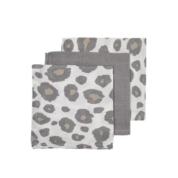 Meyco Baby Panter pieluszki - 3-pak - muslinowy - neutral/grey - 30x30cm