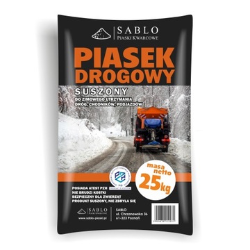 PIASEK DROGOWY ŚNIEG LÓD DRÓG CHODNIK PODJAZD 25kg