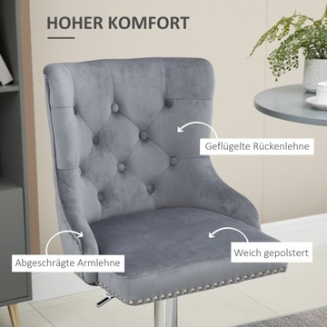 Комплект из 2 барных стульев, вращающихся стульев, регулируемая высота, современный стиль.