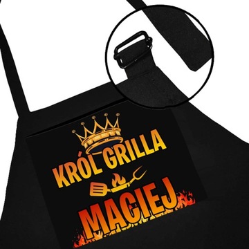 FARTUCH KUCHENNY - TWOJE IMIĘ - KRÓL GRILLA - PERSONALIZOWANY PREZENT