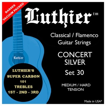 Struny do Gitary Klasycznej Luthier 30SC Carbono - Medium Hard