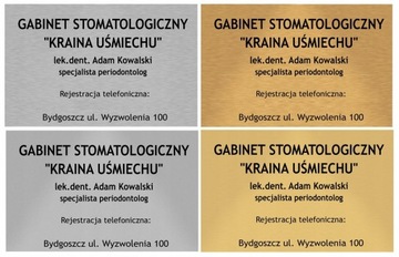 TABLICZKA NA DRZWI BIURO GABINET 7x3cm ALUMINIUM