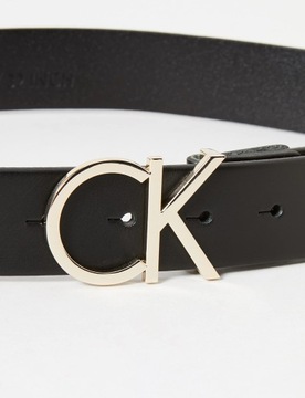 Calvin Klein Pasek damski, Black Leather Light