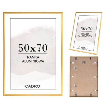 Ramka 50x70 ramki na zdjęcia B2 złota aluminiowa