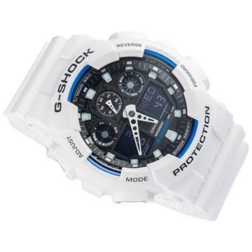 Zegarek męski CASIO G-SHOCK GA-100B-7AER Biały pasek Młodzieżowy LED + BOX