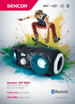 Sencor SPT 5800 25 Вт LED MP3 USB BT радиоплеер