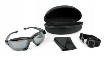 OKULARY MOTOCYKLOWE GOGLE PRZYCIEMNIANE UV + ETUI