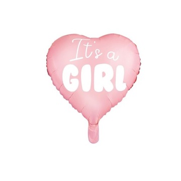 Balon foliowy Serce różowe - It's a girl 45cm różo