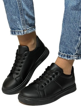 Trampki Damskie Buty Tenisówki Sportowe Czarne 38
