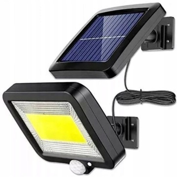 LAMPA HALOGENOWA LATARNIA SOLARNA Z PILOTEM 100W LED