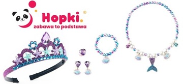 ОЖЕРЕЛЬЕ БРАСЛЕТ СЕРЬГИ КОРОНА АРИЭЛЬ РУСАЛОЧКА НАБОР 5 ШТ.