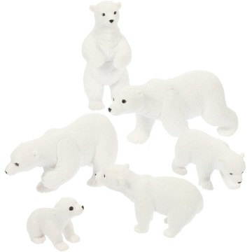 Miś Polarny Micro Landscape Figurki Zabawka 6 szt