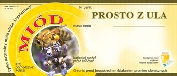 Etykiety na Miód Prosto z Ula (100szt) - wzór E90