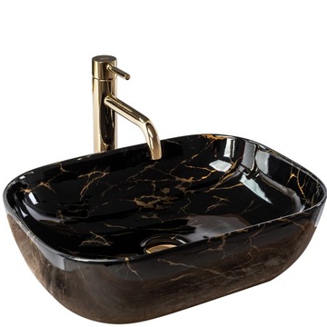 Umywalka Nablatowa BELINDA BLACK MARBLE SHINY REA