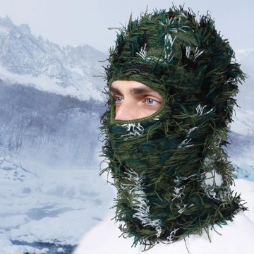 Hrejivá kukla na tvár so zimnou komplexnou ochranou na krk Zelená