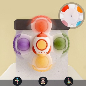 СПИННЕР С ПРИСОСКОЙ СЕНСОРНАЯ ВАННА ПОДАРОЧНАЯ ПОГРЕМКА 3 ШТ.