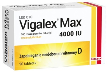 Vigalex Max 4000IU 90tabl. witamina D lek kości odporność
