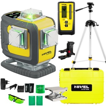 Laser krzyżowy CL4D-G poziomica laserowa NIVEL laser + statyw czujnik