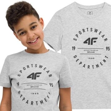 T-SHIRT 4F CHŁOPIĘCY KOSZULKA SPORTOWA BAWEŁNIANA