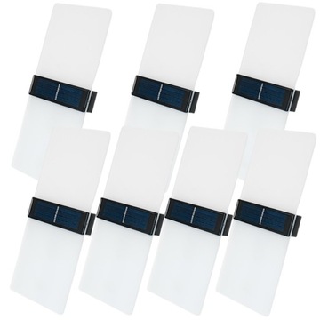 7x Kinkiet Solarny Lampka Solarna AKRYL LED Zewnętrzna Czujnik Zmierzchu