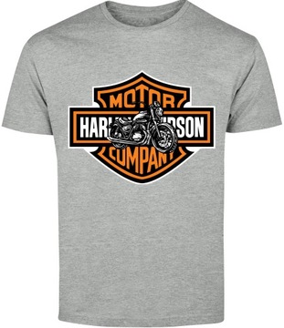 T-SHIRT MĘSKI HARLEY DAVIDSON MOTOCYKLISTA KOSZULKA SZARA R-XS A167